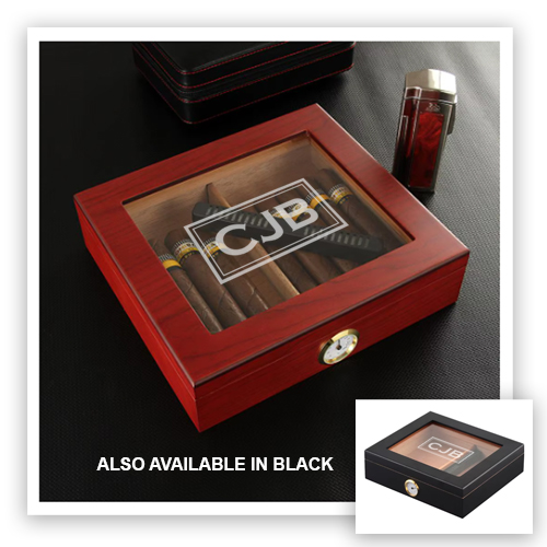 Spanish Cedar Wood Cigar Humidor (Fits 20 - 30 Cigars)